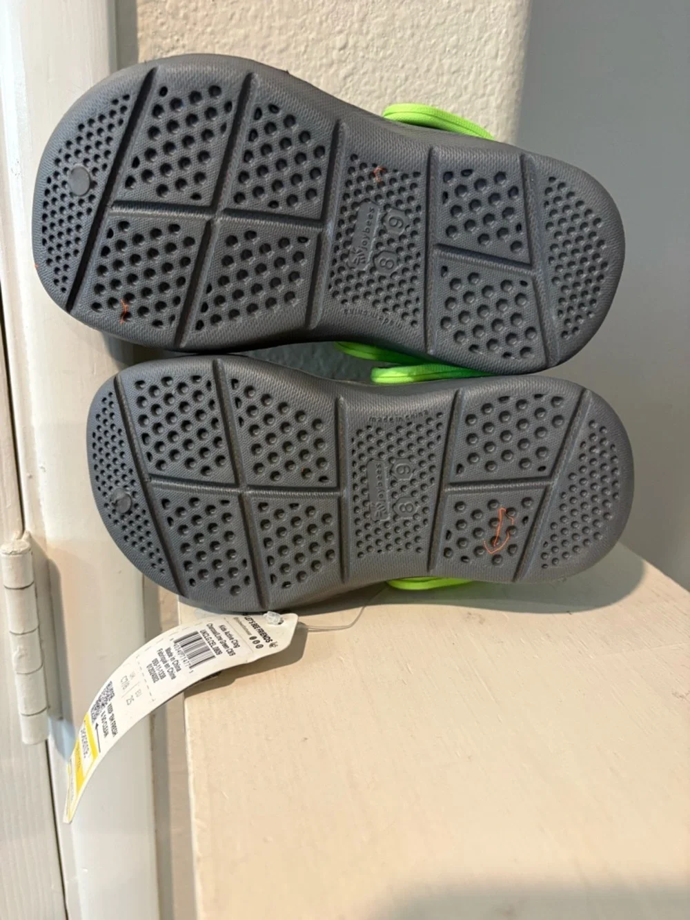 Joybees Harper Slip-On Clogs Charcoal/Lime - Kids Child Toddler Size 8 / 9